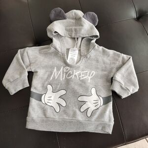 Disney Mickey Mouse Gray Kids Hoodie Size 6-9mo